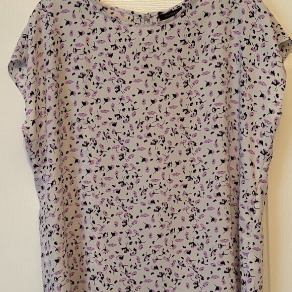 Halogen Women's Soft purple pastel Print Cap Sleeve Shell - Picture 11 of 11